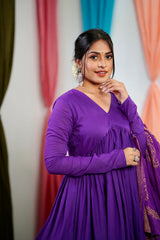 Purple Mul cotton Salwar suit