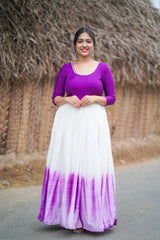 Purple Santoon tie & dye anarkali