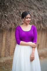 Purple Santoon tie & dye anarkali