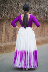 Purple Santoon tie & dye anarkali