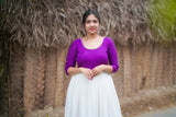 Purple Santoon tie & dye anarkali