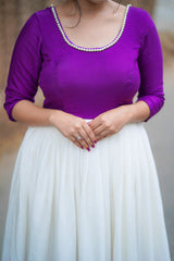 Purple Santoon tie & dye anarkali