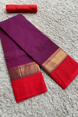 Purple chettinad cotton saree