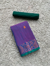 Purple chettinad cotton saree