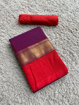 Purple chettinad cotton saree