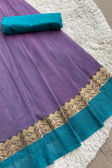 Purple chettinad cotton saree