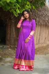 Purple silk anarkali