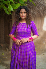 Purple silk anarkali