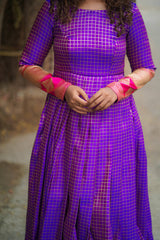 Purple silk anarkali