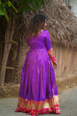 Purple silk anarkali