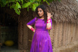 Purple silk anarkali