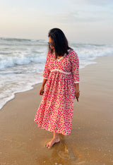Rani Pink Floral Cotton Maxi Dress