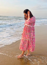 Rani Pink Floral Cotton Maxi Dress
