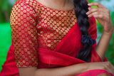 Maroon Banaras Blouse