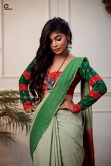 Red Green cotton Blouse
