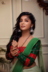 Red Green cotton Blouse