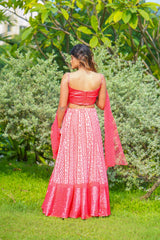 Pink Sequins Georgette lehenga