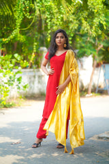 Red Straight Salwar