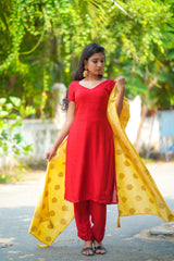 Red Straight Salwar