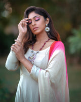 Red & Pink shaded Anarkali salwar