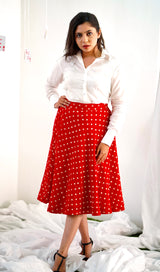 Red & Violet dual skirt