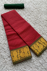 Red chettinad cotton saree