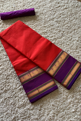 Red chettinad cotton saree