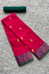 Red chettinad cotton saree