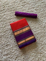 Red chettinad cotton saree