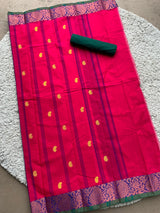 Red chettinad cotton saree