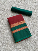 Red chettinad cotton saree
