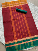 Red chettinad cotton saree