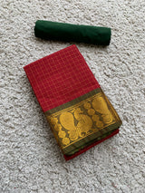 Red chettinad cotton saree