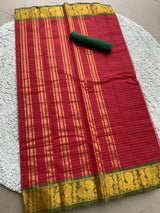 Red chettinad cotton saree