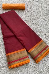 Red chettinad cotton saree