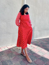 Red cotton dress