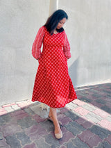 Red cotton dress