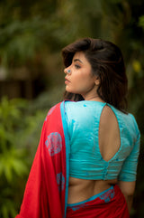 Blue Embroidery Cotton Blouse
