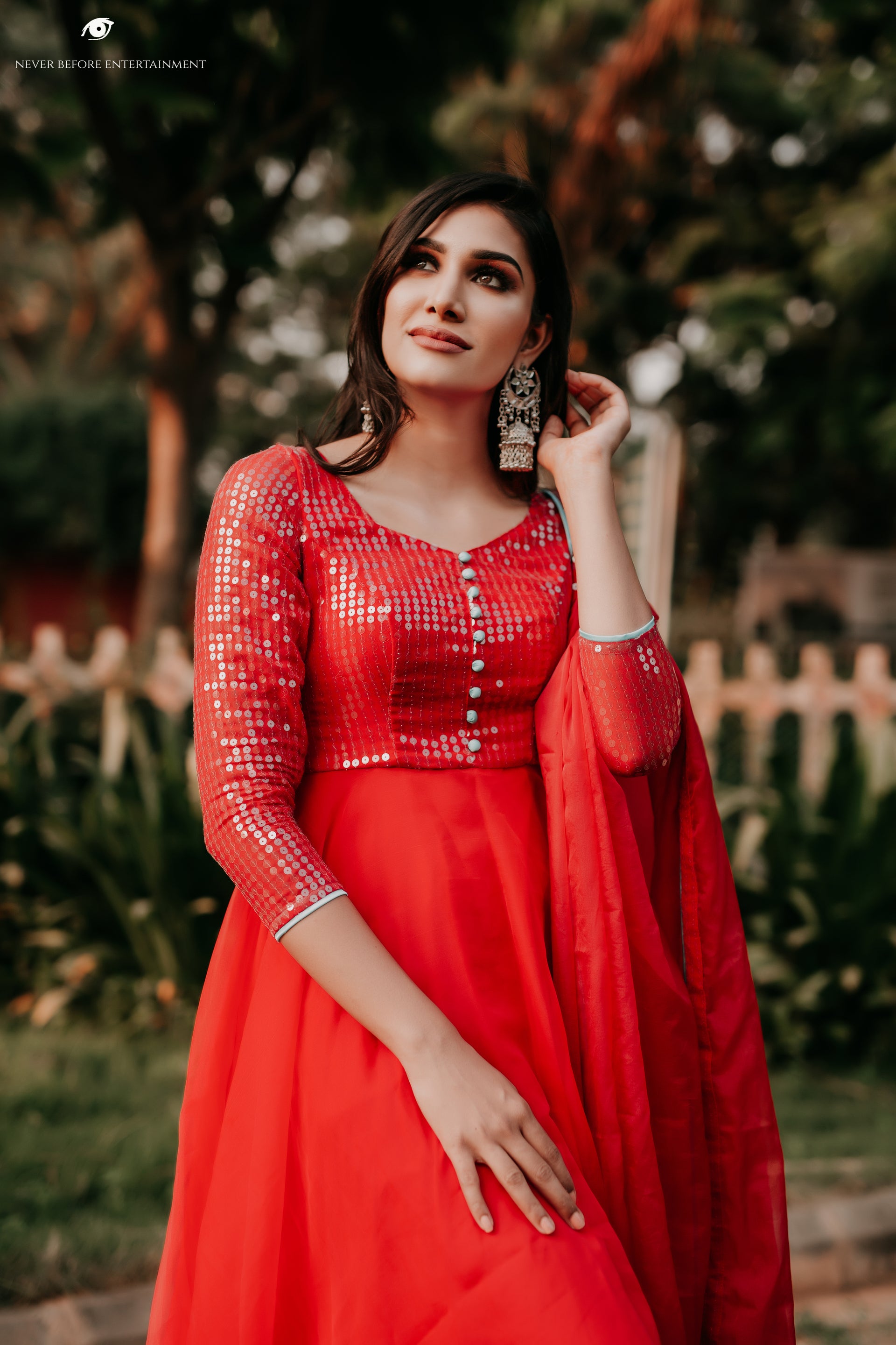 Red anarkali suit sales designs