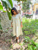 Sky Blue Floral shirt Dress