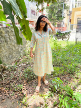 Sky Blue Floral shirt Dress