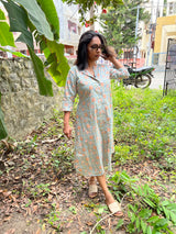 Sky Blue Floral shirt Dress