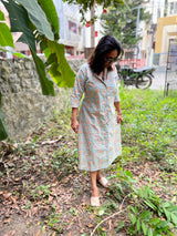 Sky Blue Floral shirt Dress
