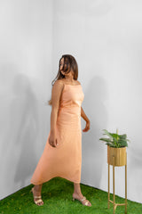 Orange spegati mul cotton dress