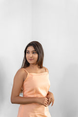 Orange spegati mul cotton dress