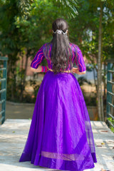 Violet Embroidery Skirt & Blouse