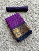 Violet chettinad cotton saree