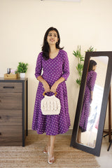 polka wrap Cotton dress