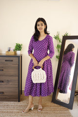polka wrap Cotton dress