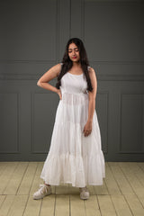 White mul cotton dress (Top)